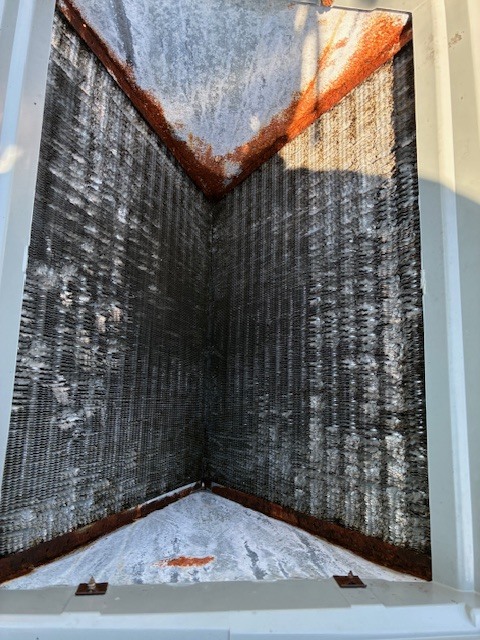 Clean condenser coils after professional service