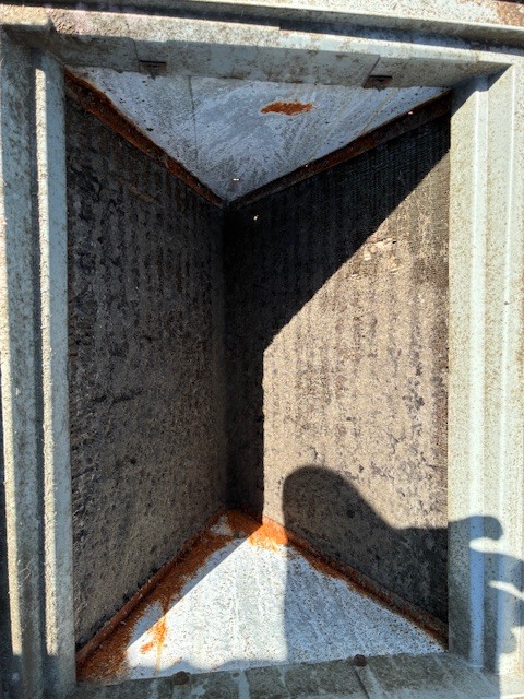 Heavily fouled and clogged condenser coils before cleaning